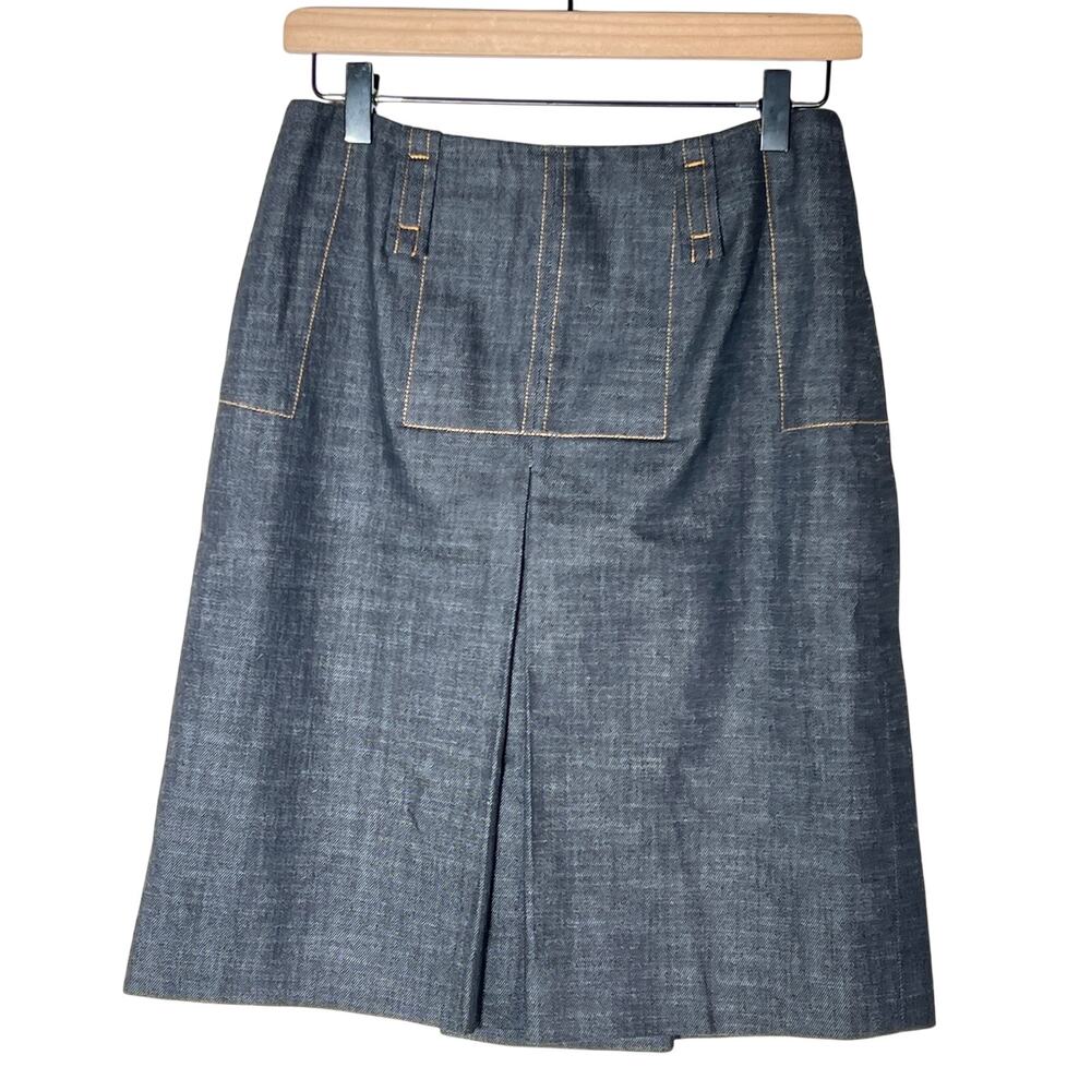 Etcetera dark wash single plate A line denim jean skirt size 2 B179